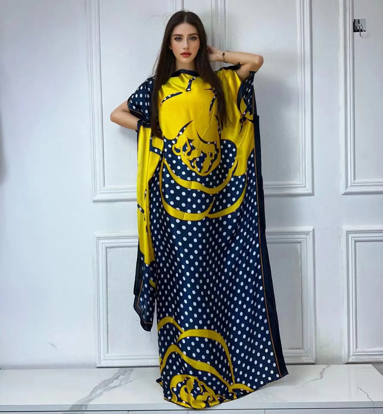 African Muslim Lady Summer Boho Kaftan Dress
