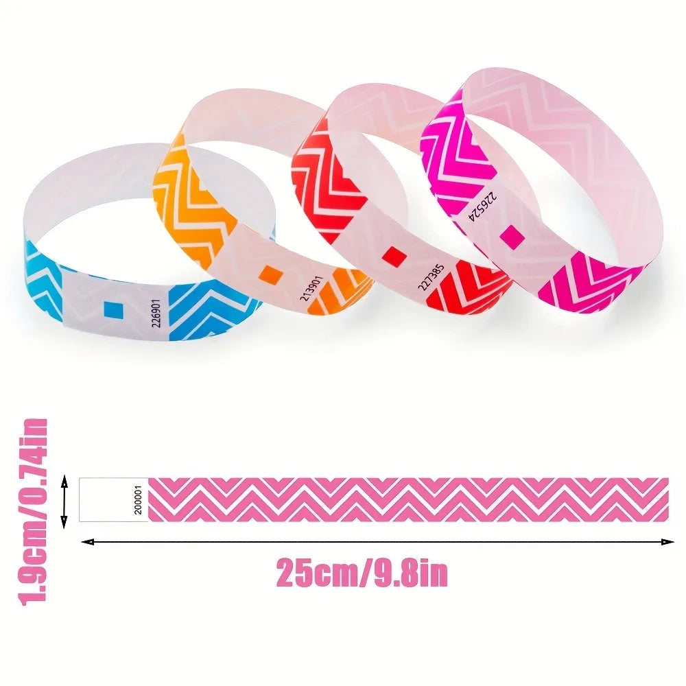 100/400pcs Fluorescent Numbered Wristbands