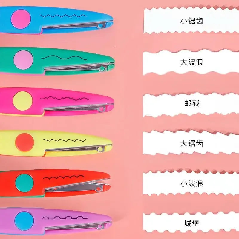 6pcs Scissors Wavy Pattern Paper Cutter Diy Handmade