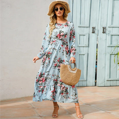 Maxi Bohemian Full Sleeve High Waist Chiffon Long Dress