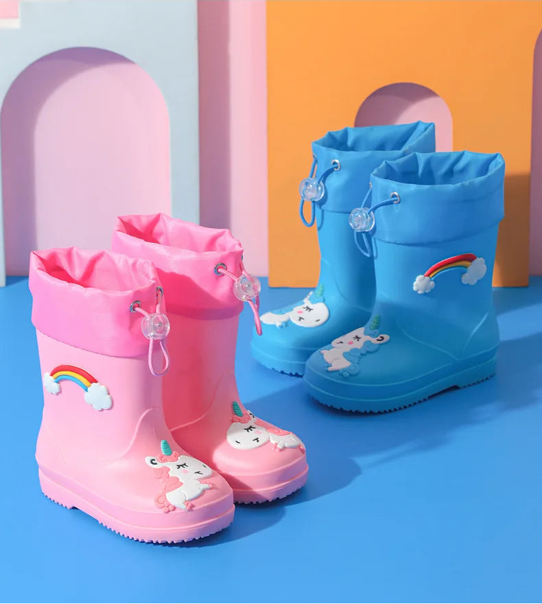 Buckle rain beautiful water thick soles non-slip rain boots