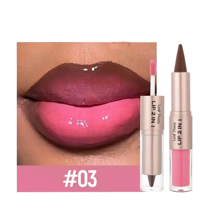 Brown Mirror Glass Lip Gloss Matte Lip Liner Waterproof