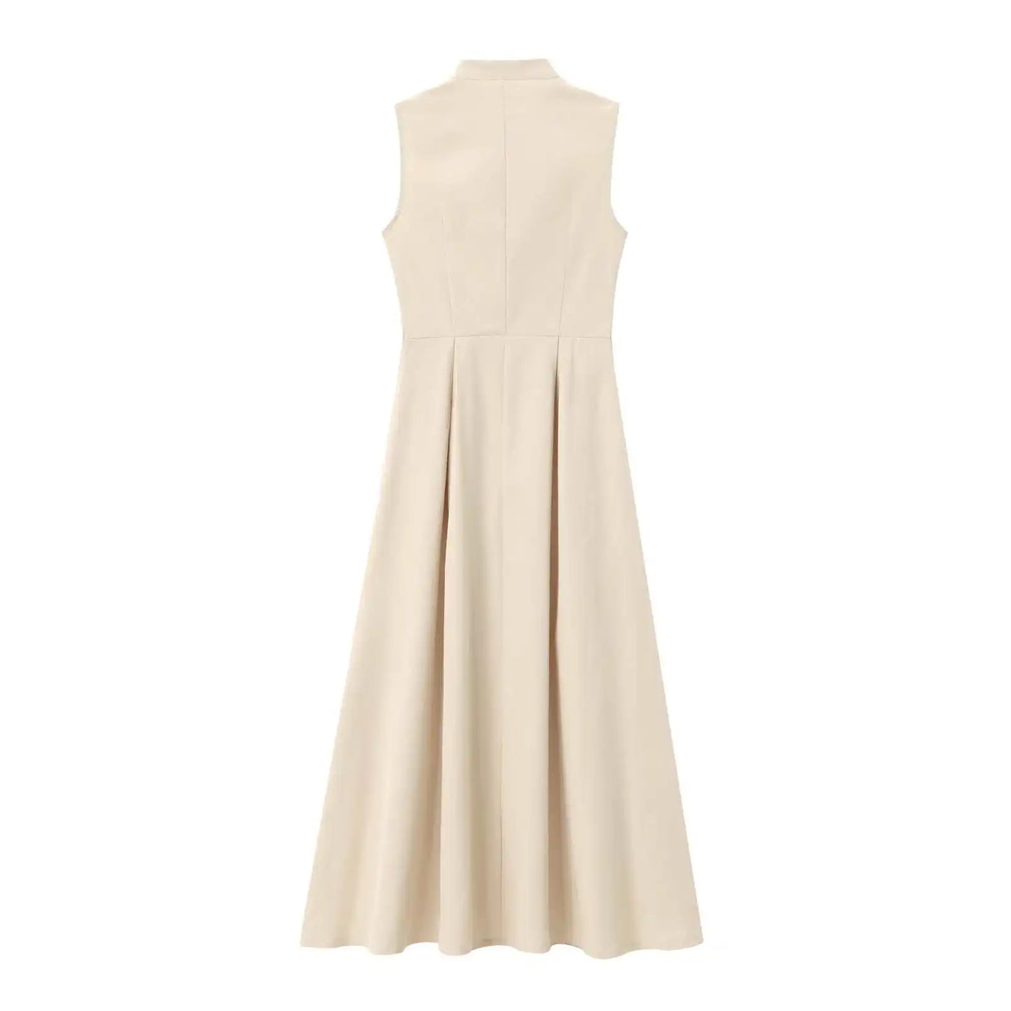 Elegant Sleeveless round Neck Midi Dress
