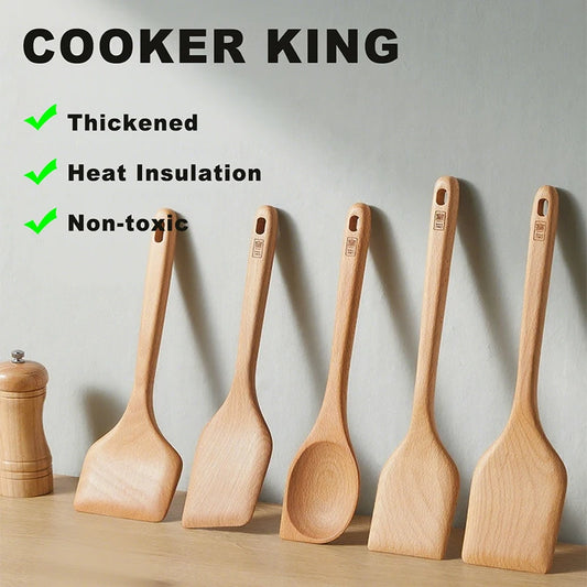 COOKER Thickened Beech Wood Spatula Wooden