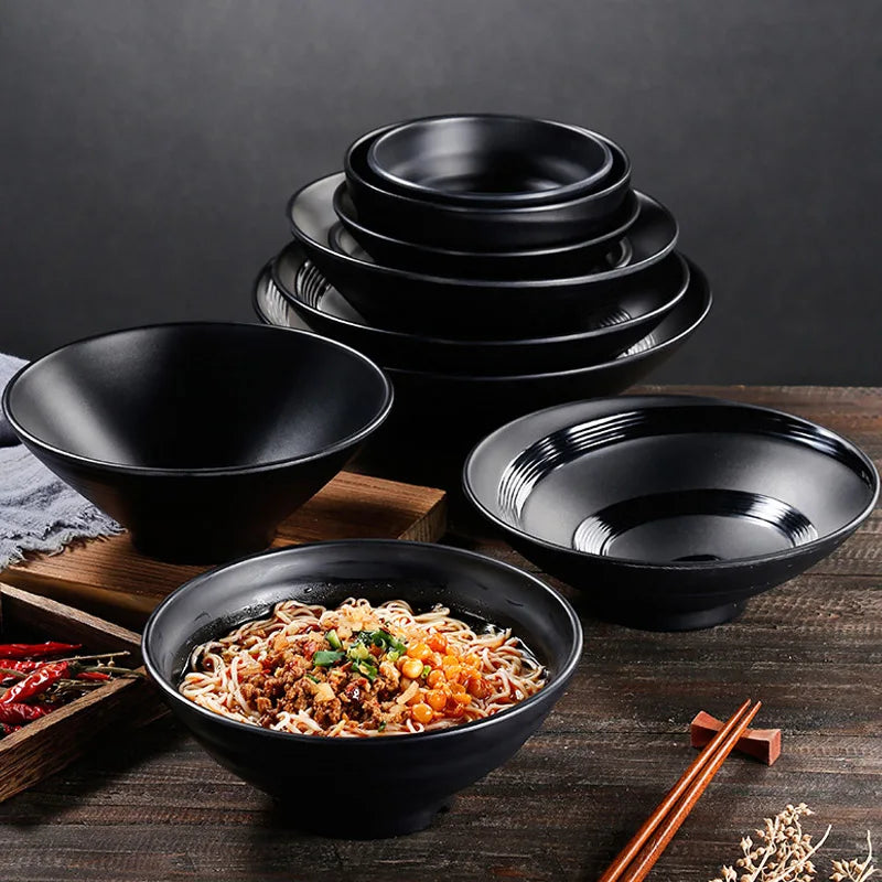 Frosted Melamine Ramen Bowl Imitation Porcelain