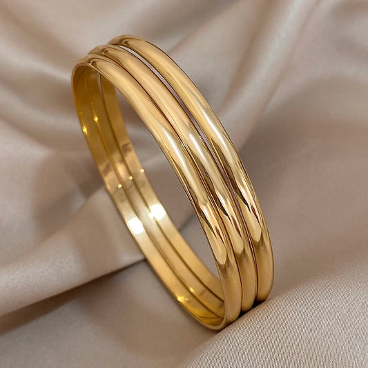 DANA 18K Gold Stainless Steel Bangle Bracelet