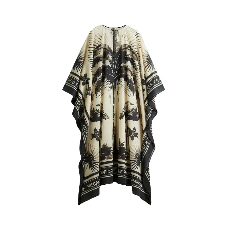 Loose O-neck Full Sleeve Pleated Dress F