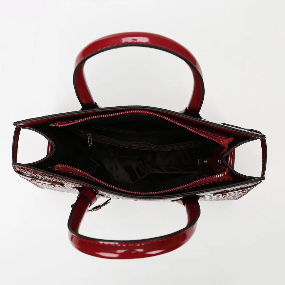 Retro Crossbody Crocodile Pattern Texture Bag Set