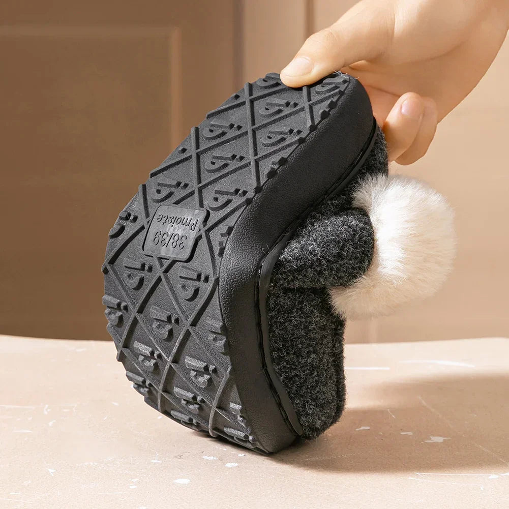 Wedge Foam Warm Fuzzy Bedroom Shoes