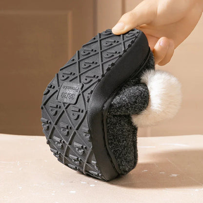 Wedge Foam Warm Fuzzy Bedroom Shoes