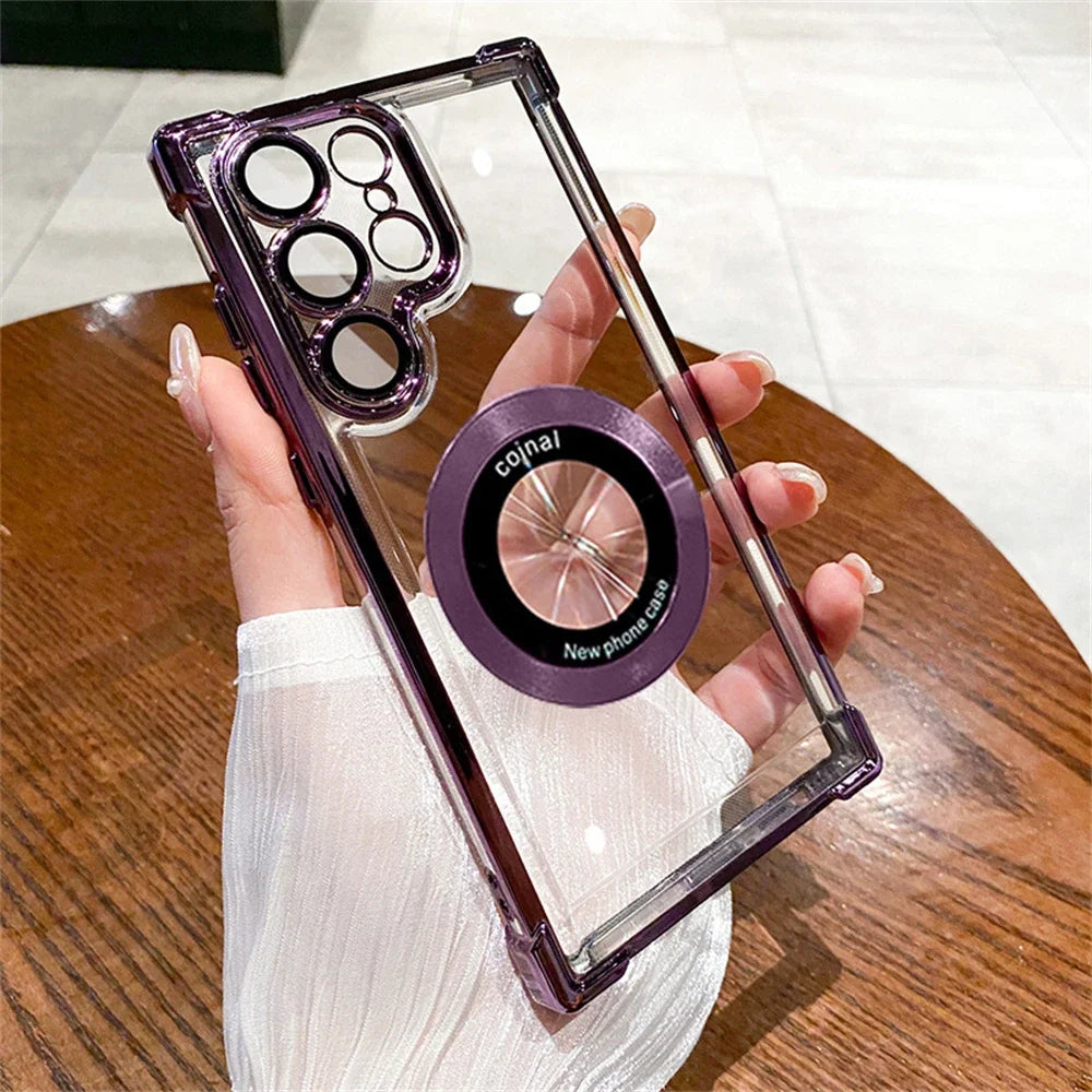 Magsafe Plating Transparent Bumper Samsung Case Cover