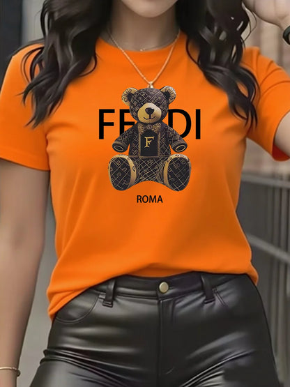 Graphic Short Sleeve  Teddy Bear Shirt