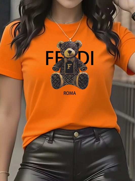 Graphic Short Sleeve  Teddy Bear Shirt