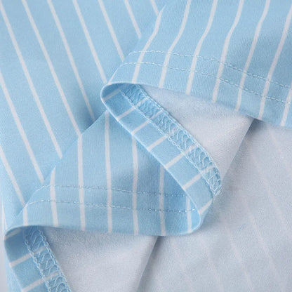 Sweetown Blue Stripe Short Sleeve Shirts