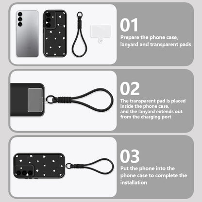 Simple Love Patterned Lanyard Phone Case For Samsung Galaxy Soft Strap Cover