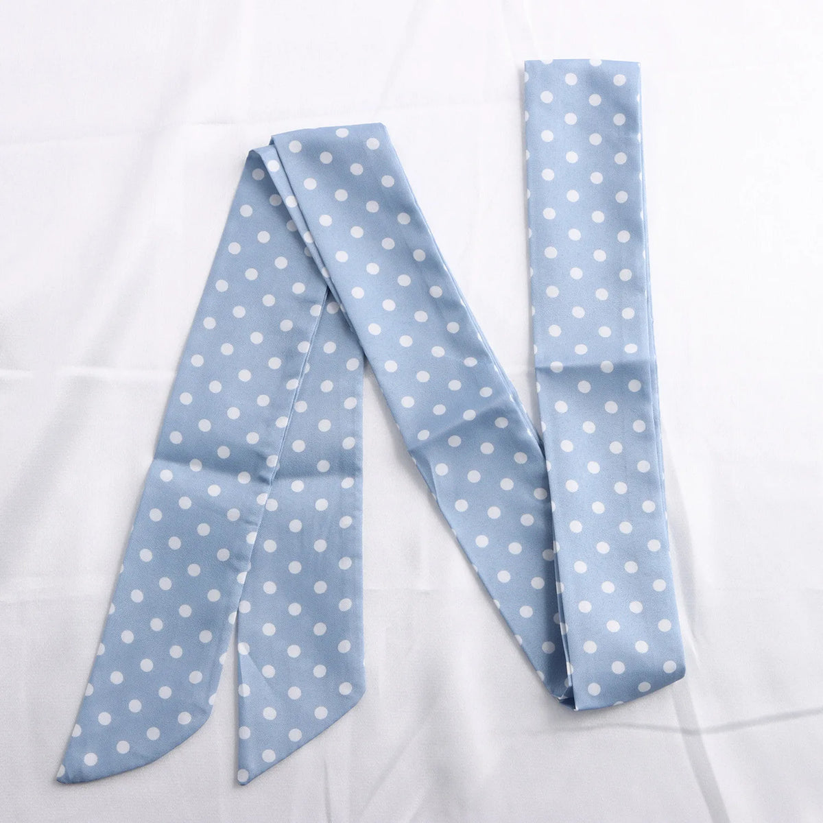 Narrow Long Scarf Polka Dot Tie Bag Ribbon Headband Choker