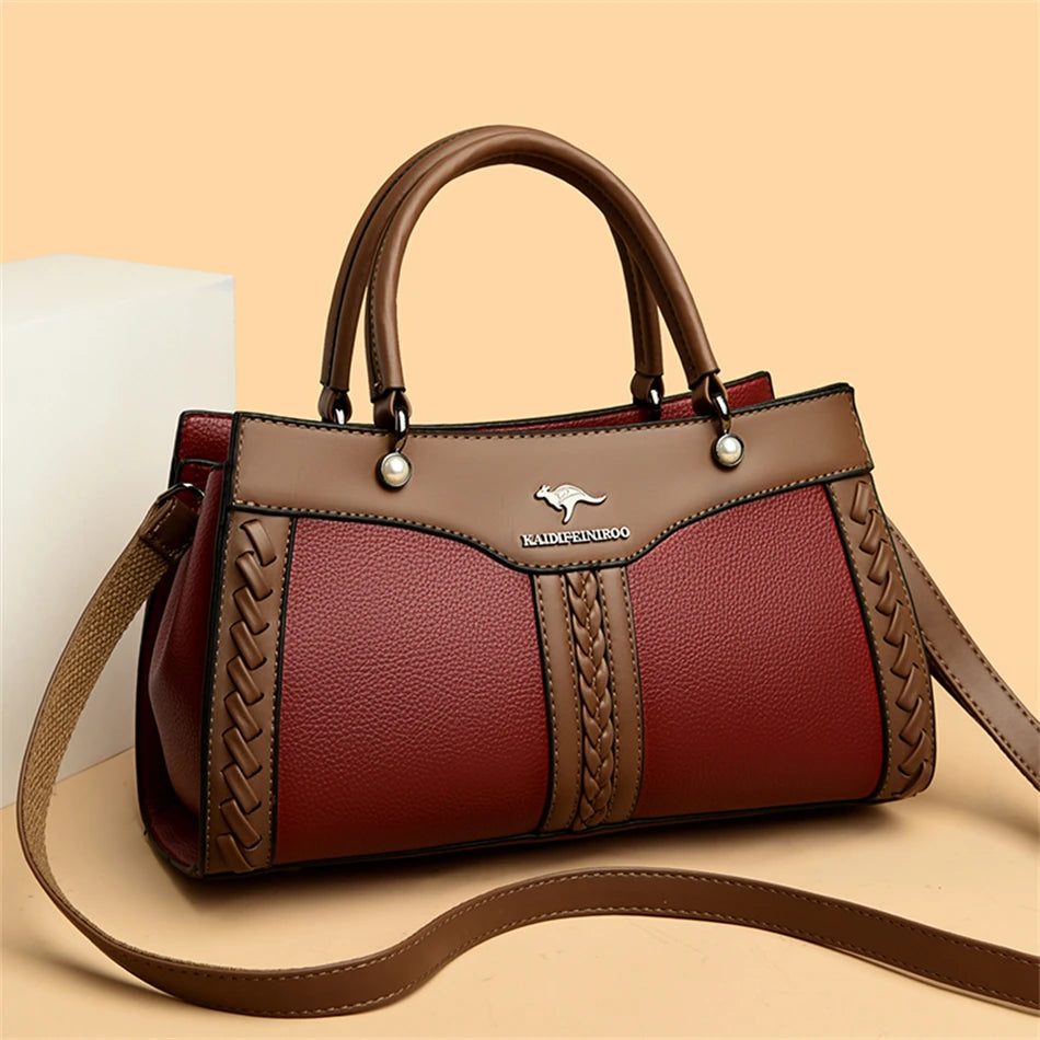 Luxury Multi Layered High Quality Soft Leather Messenger Bag