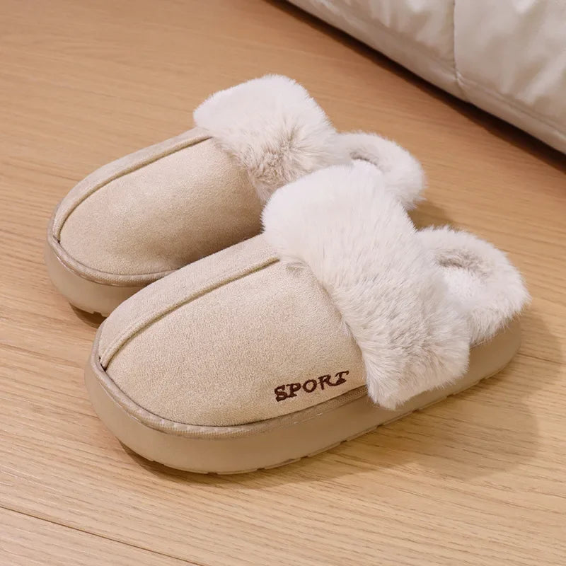 Fluffy Thick Sole Non Slip Faux Fur Slippers