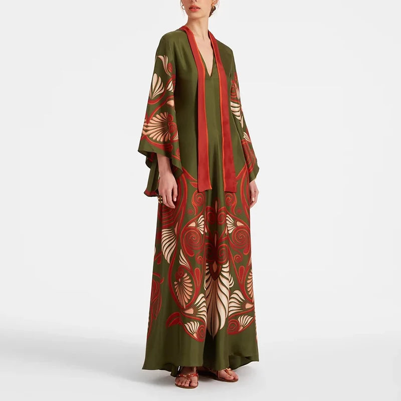 Ethnic Print Boho Long Dress