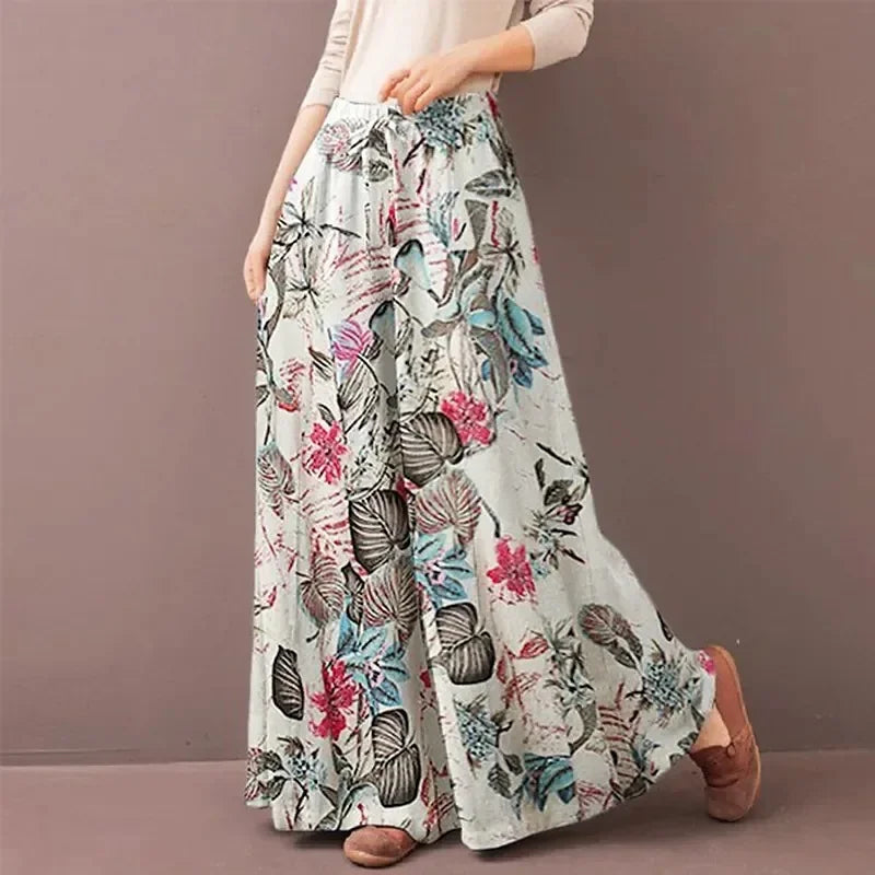 Floral Wide Leg Bohemia Plus Size Pants