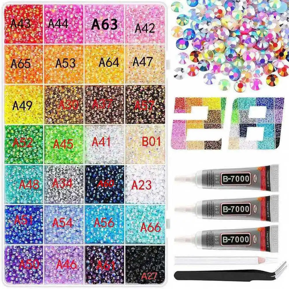 28 grid 3/4/5mm mixed color Jelly/resin drill rhinestone se