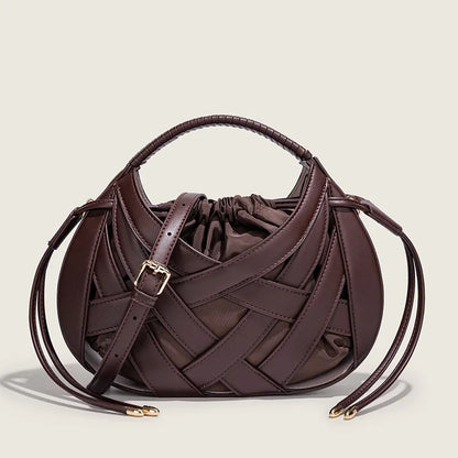 Woven Hollow Handbags Luxury Shoulder Messenger Small Totes Tassel Bag