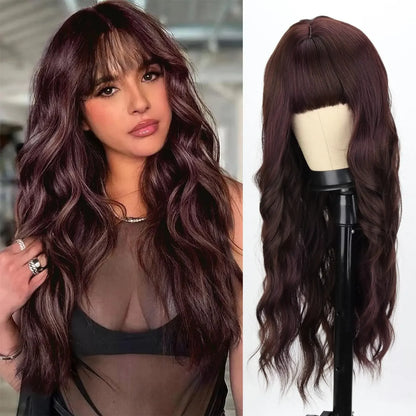 black synthetic curly wig