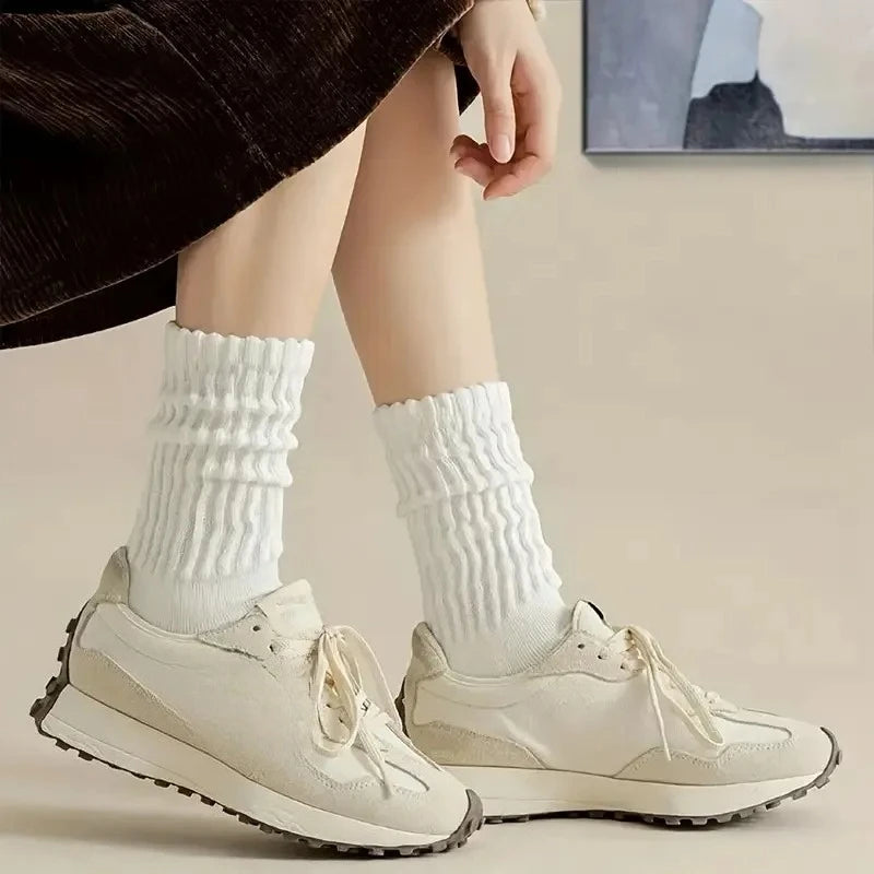 6 Pairs  Mid-Calf Warm Comfortable Casual Stacked Knitted Socks