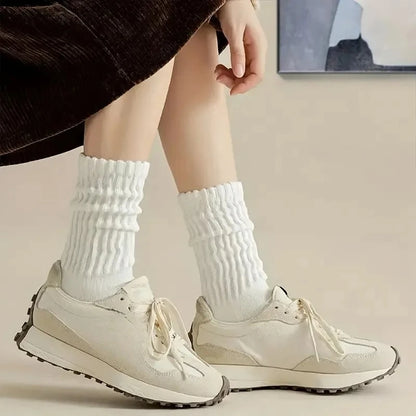 6 Pairs  Mid-Calf Warm Comfortable Casual Stacked Knitted Socks