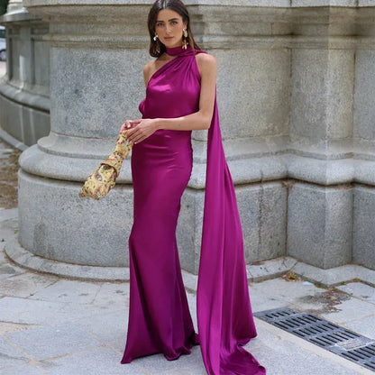 Off Shoulder Sleeveless Backless Slim Maxi Dresses
