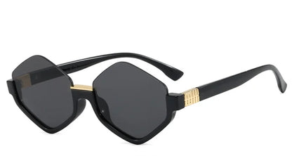 Diamond Half-Frame Polygonal Personalized Sunglasses