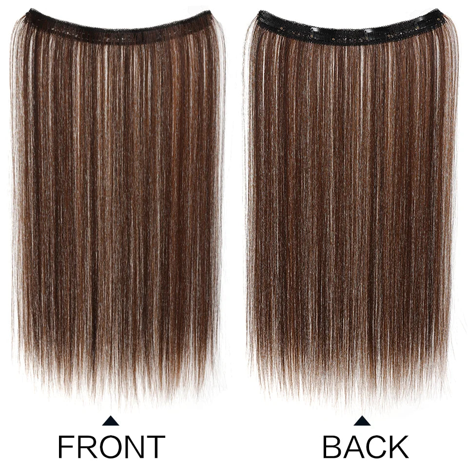 20 Inch Long Synthetic Straight Clip-In Hair Extensions