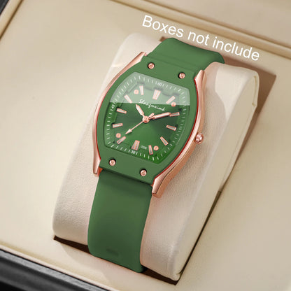 Silicone Strap Simple Dial Quartz Wristwatch