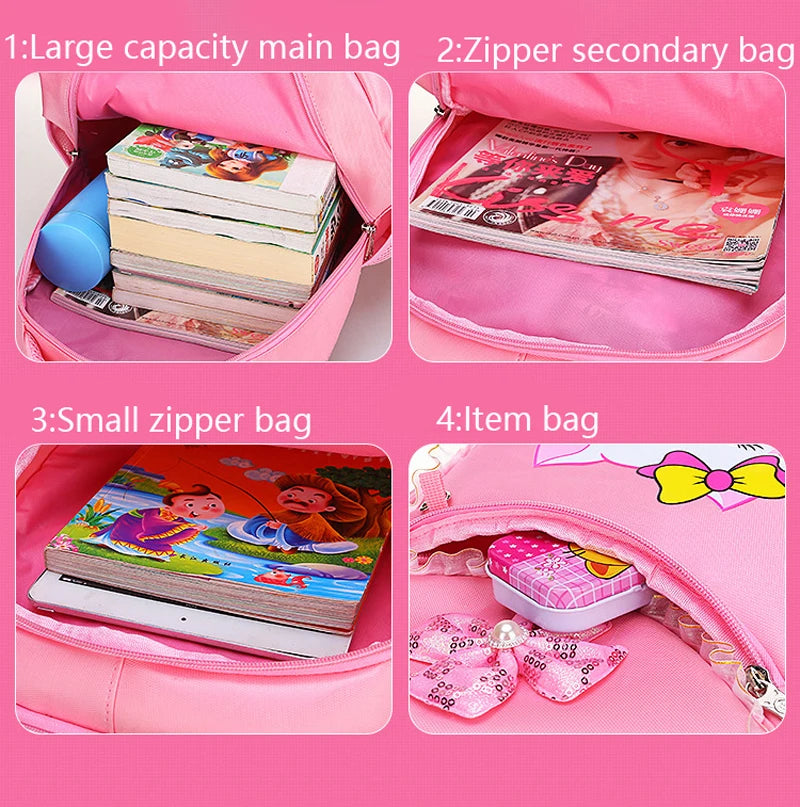 Backpack Pink Cute Cat Kindergarten Kid School Bag