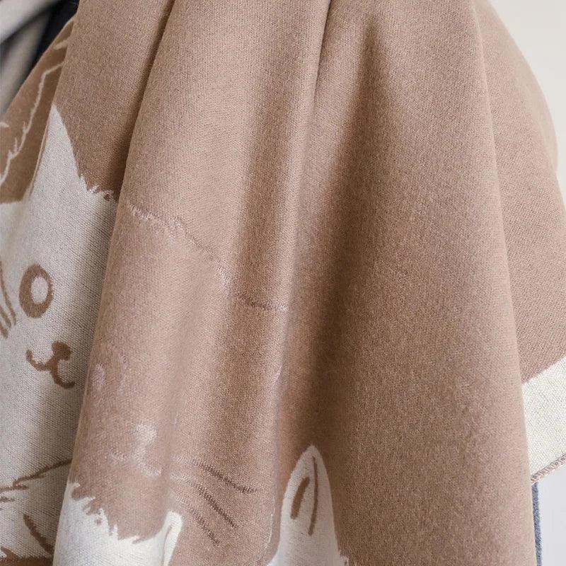 Cute Cat Cashmere Scarf