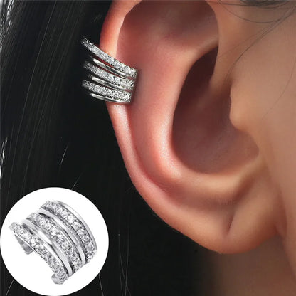 Bohemian Piercing Crystal Rhinestone Ear Cuff Wrap Earrings