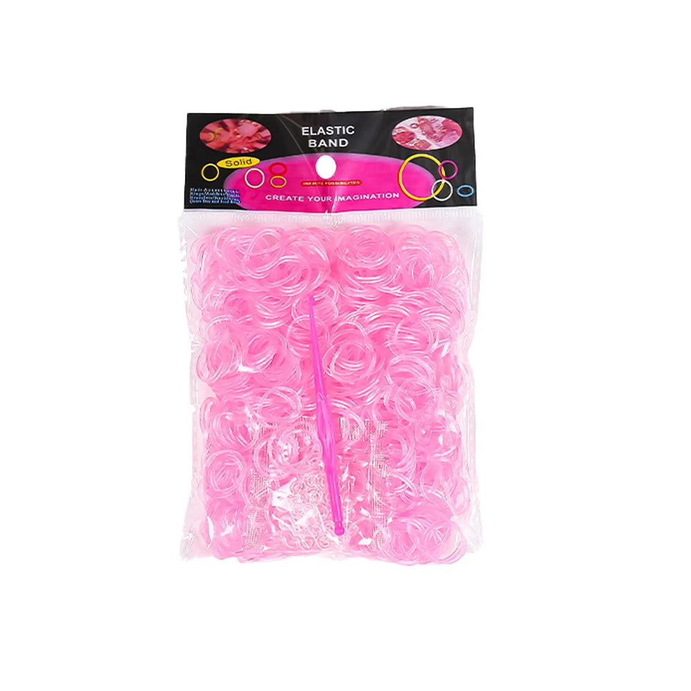 600pcs Elastic Colorful Rubber Loom Wristbands Weaving DIY Craft