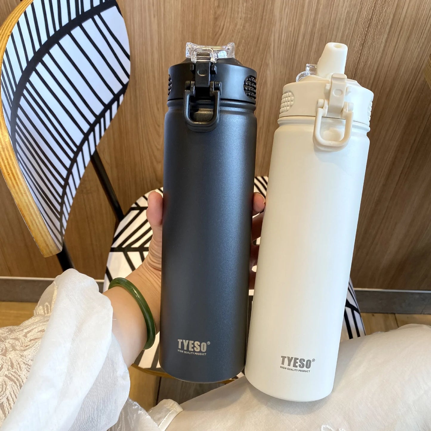 TYESO 600/750ML Stainless Steel Thermo Water Bottles