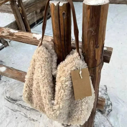 Autumn Winter Luxury Imitation Lamb Wool Shoulder Bag Handbag