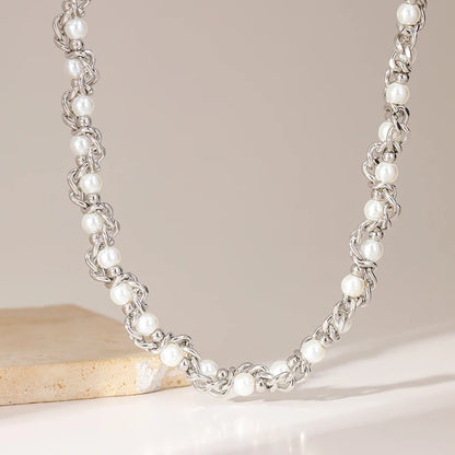 316L Stainless Steel Pearls Chain Necklace