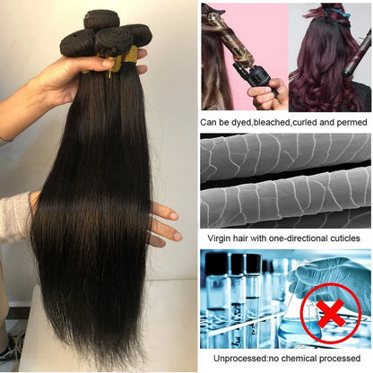 Straight Bundles Human Weave 100% Hair Extensions