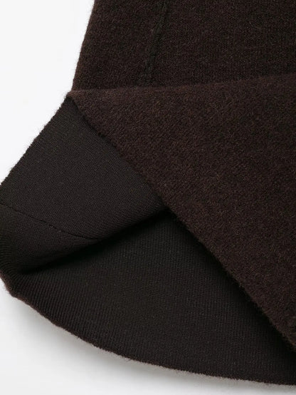 Falda mini ajustada de punto de manga larga con cuello redondo