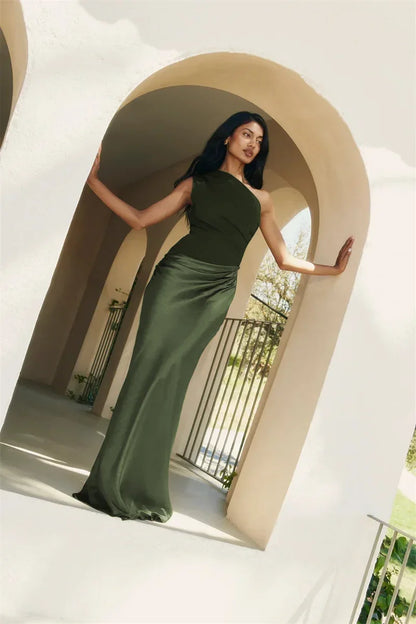 Mozision Satin Sleeveless Backless Sexy Maxi Dress