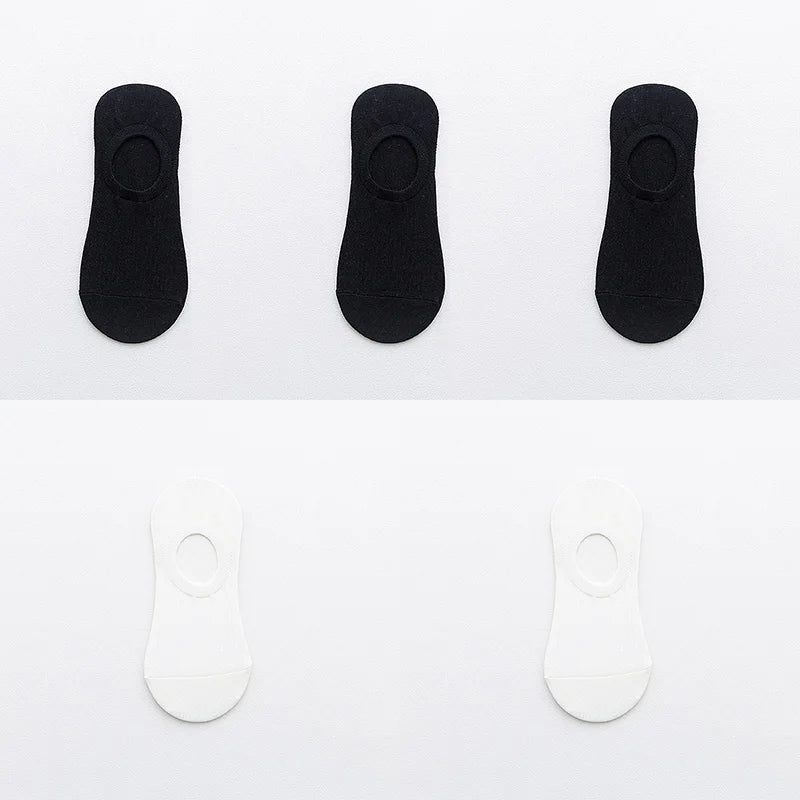 5Pairs Slippers Cotton Invisible Socks
