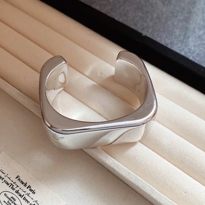 Geometric Glossy Opening Bangle Bracelets