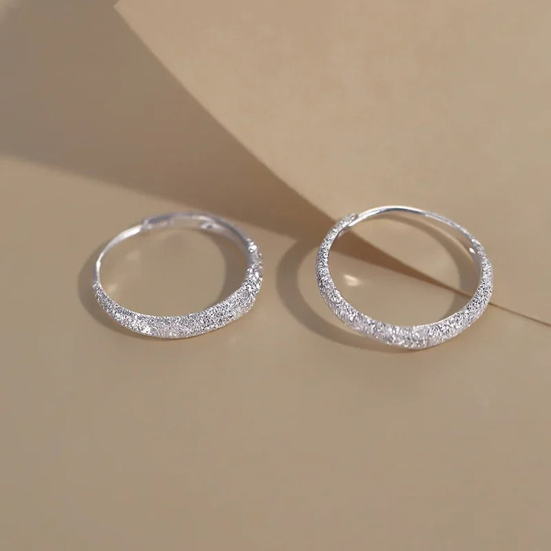 DANA 925 Silver Needle Circle Hoop Earring
