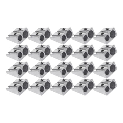 1/10/20Pcs Silver Aluminum Alloy Pencil Sharpener 2-Hole
