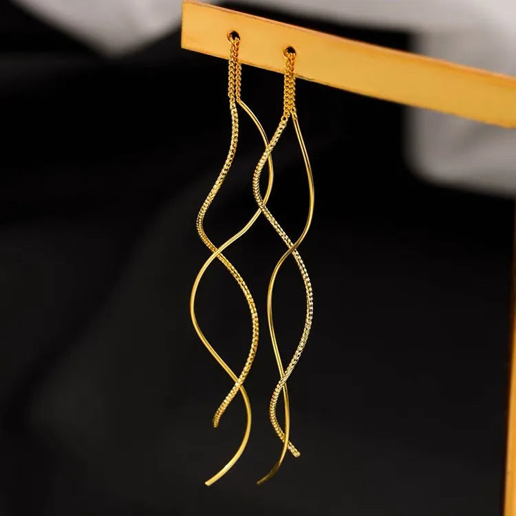 Gold Long Line Earring