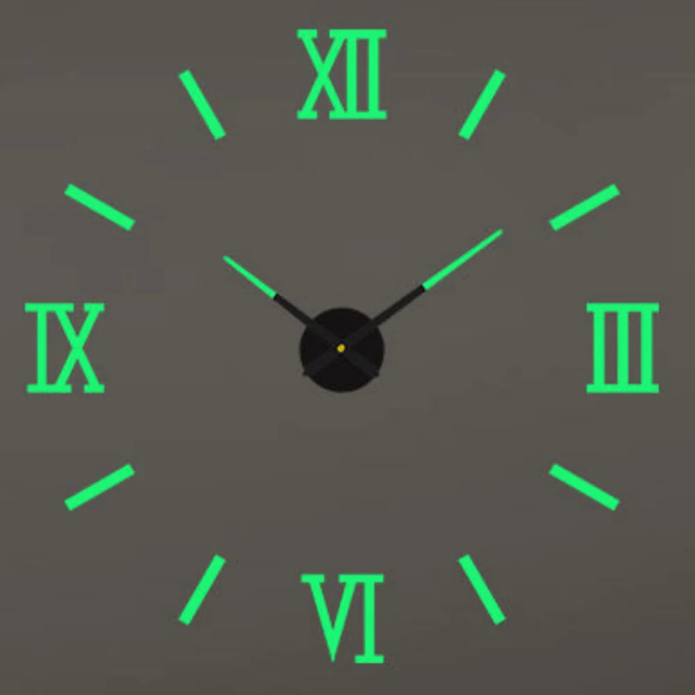 Large Wall 3D DIY Quartz Acrylic Mirror Stickers Clocks