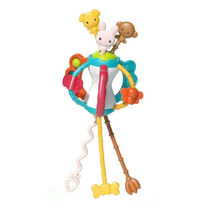 Activity Development Pull String Silicone Teething Rattle Educational Learning Toy